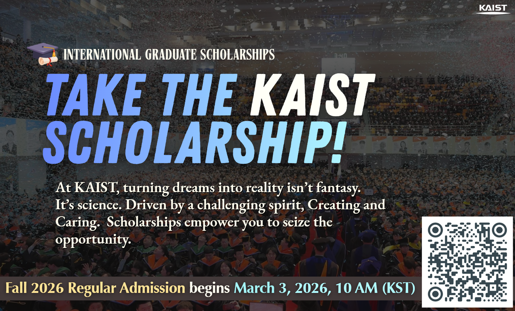 [KAIST, 한국과학기술원] 2026학년도 가을 외국인 대학원 입시전형 안내